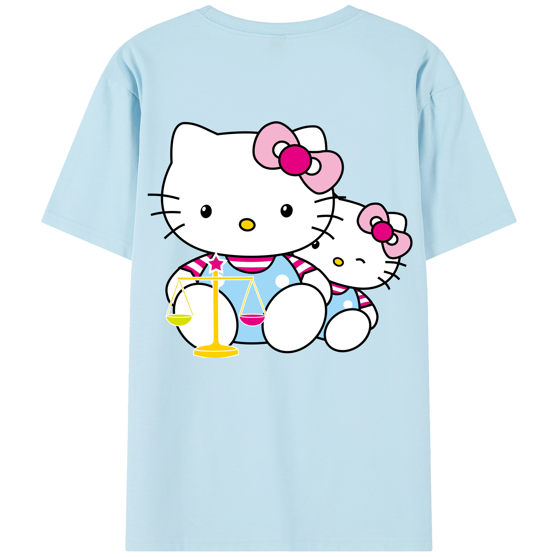 （画像用） Hello Kitty ハローキティ 綿100％半袖Tシャツ（背面プリント）